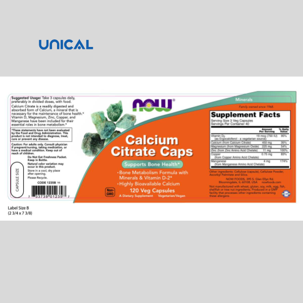 Calcium Citrate Caps là canxi hữu cơ dễ hấp thụ vào cơ thể